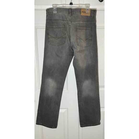Maine New England Jeans Size 32R x 32 Mens Regular Fit Grey Distressed Wash - Picture 2 of 4